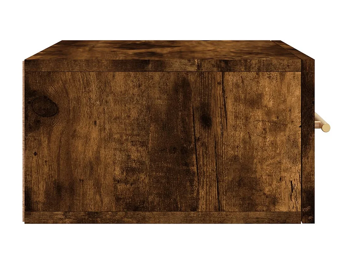 Table de chevet murale chêne fumé 35x35x20 cm