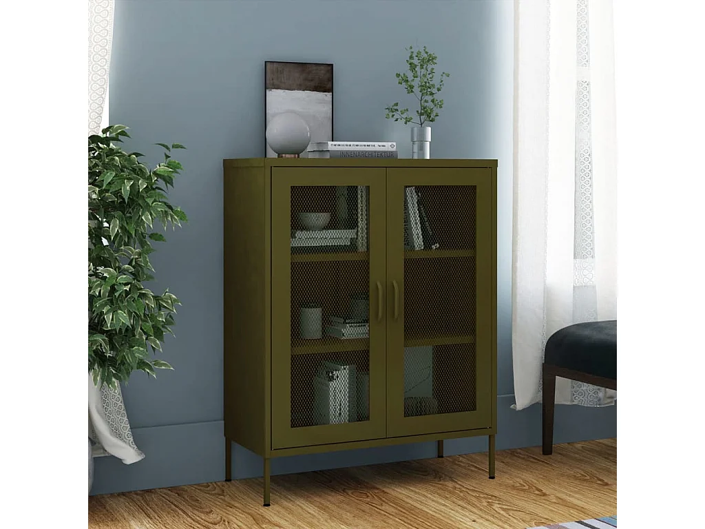 Armoire de rangement Vert olive 80x35x101,5 cm Acier