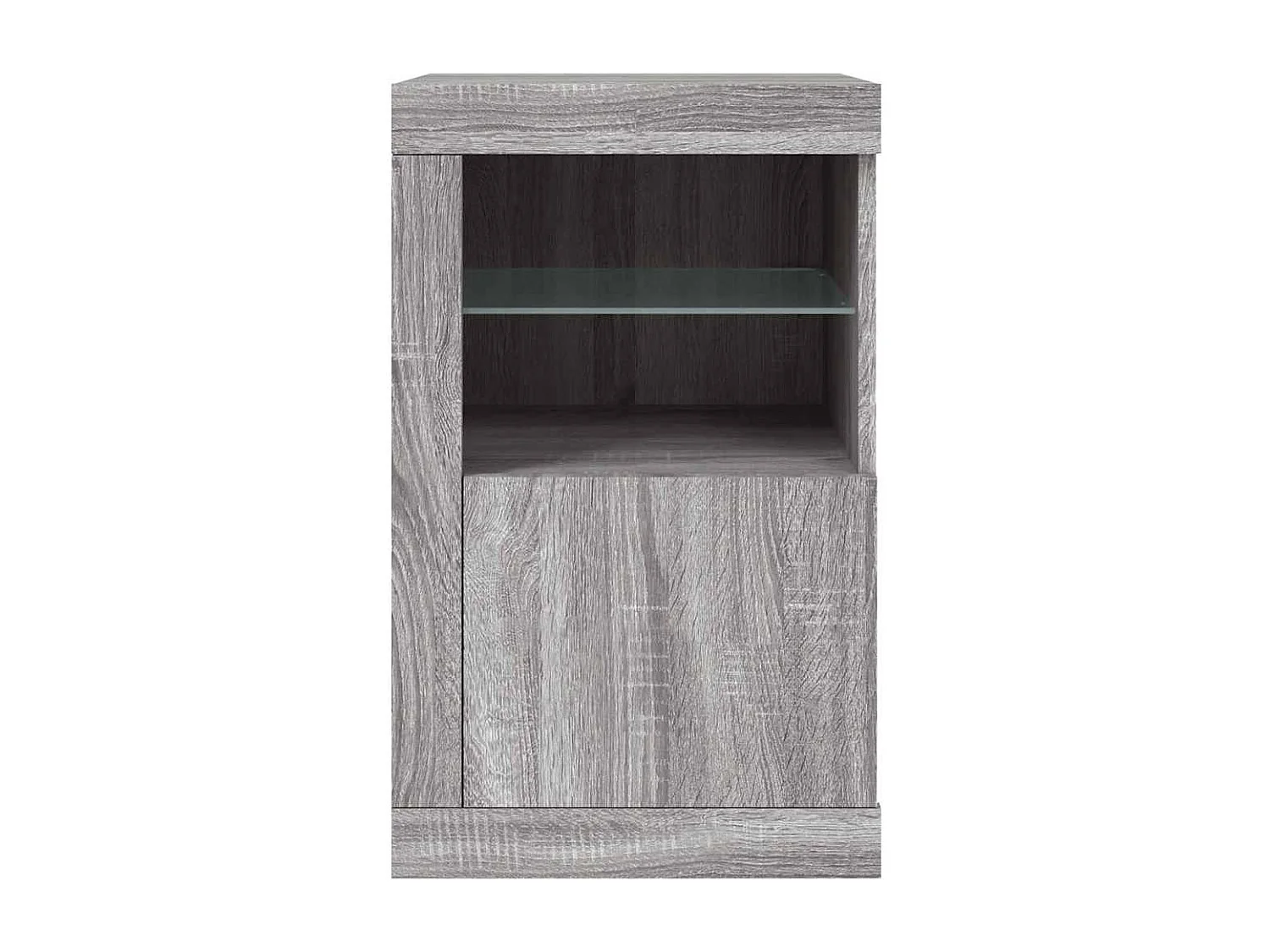 Armoire latérale et lumières LED sonoma gris bois d'ingénierie