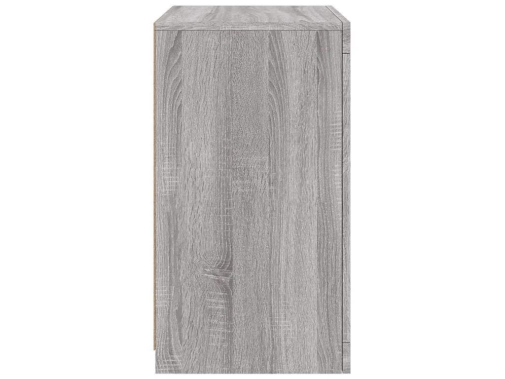Armoire latérale et lumières LED sonoma gris bois d'ingénierie