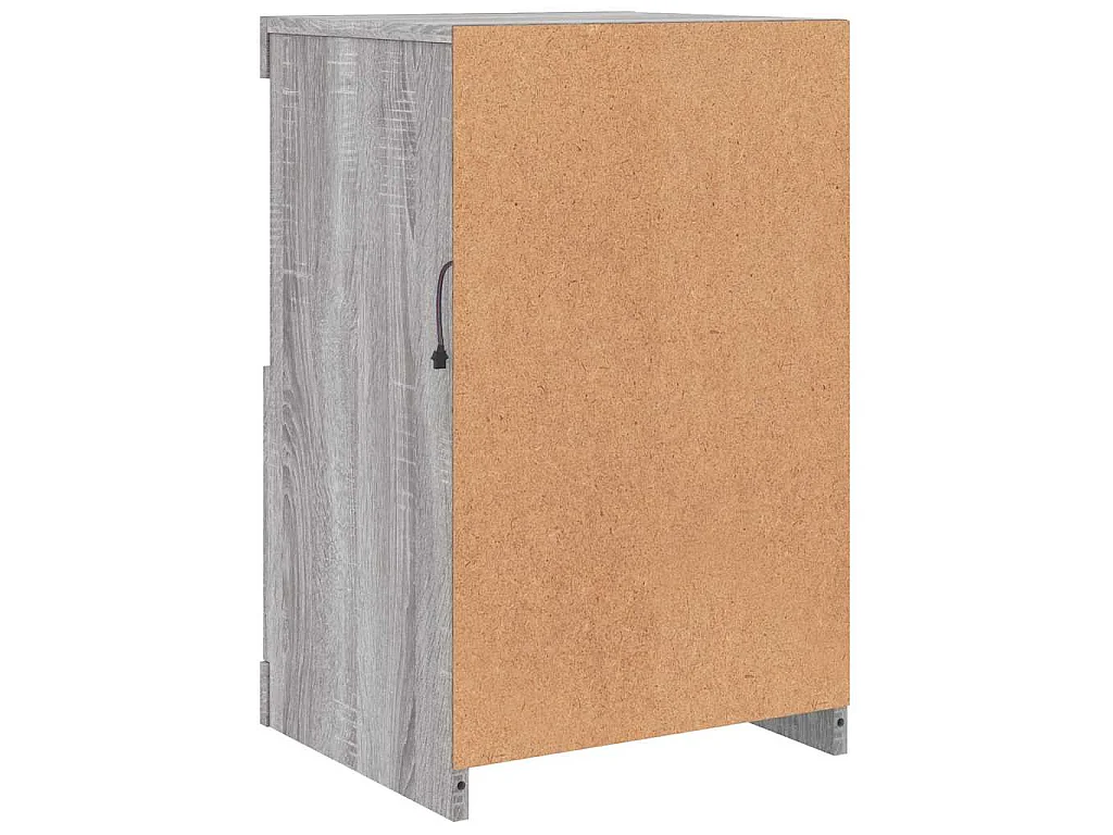 Armoire latérale et lumières LED sonoma gris bois d'ingénierie