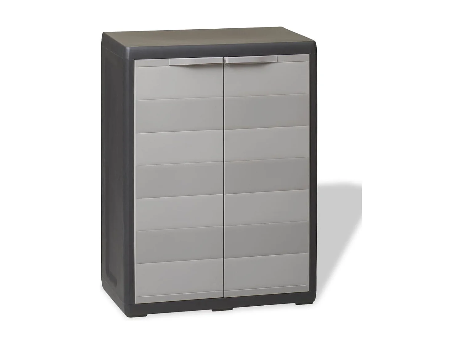 Armadietto da Giardino con 1 Ripiano Nero e Grigio