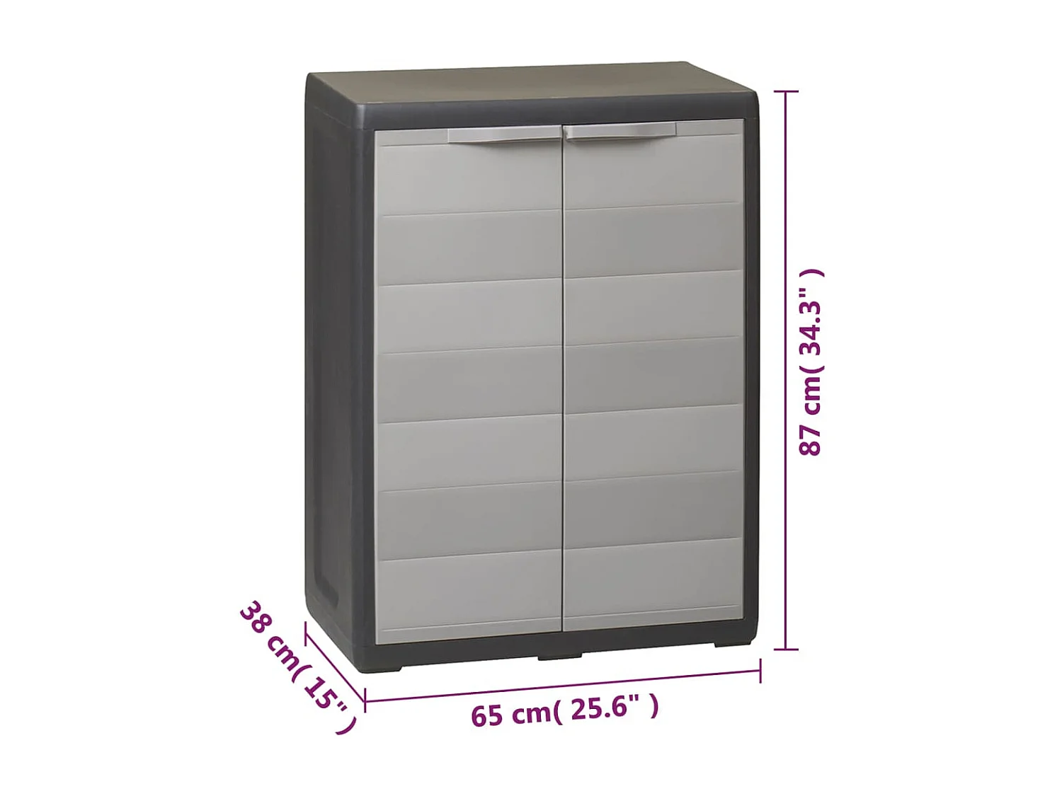 Armadietto da Giardino con 1 Ripiano Nero e Grigio