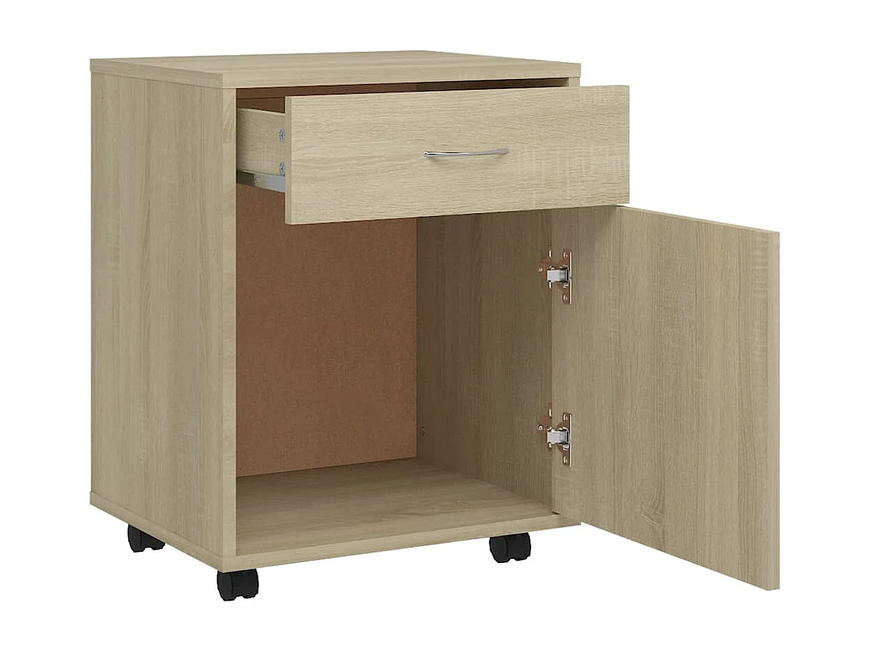 Armoire à roulettes Chêne sonoma 45x38x54 cm Bois d’ingénierie