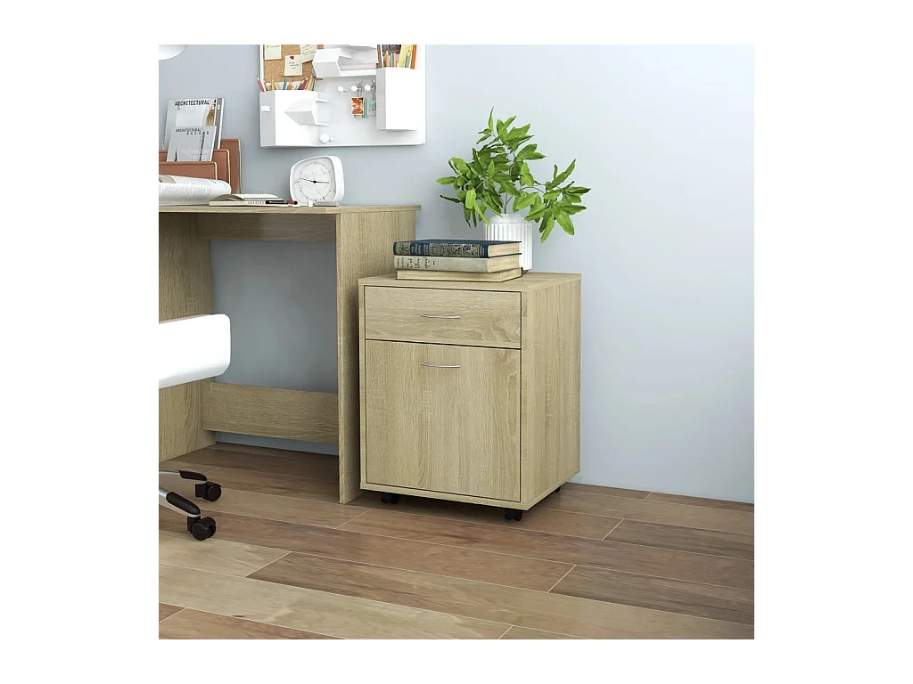 Armoire à roulettes Chêne sonoma 45x38x54 cm Bois d’ingénierie