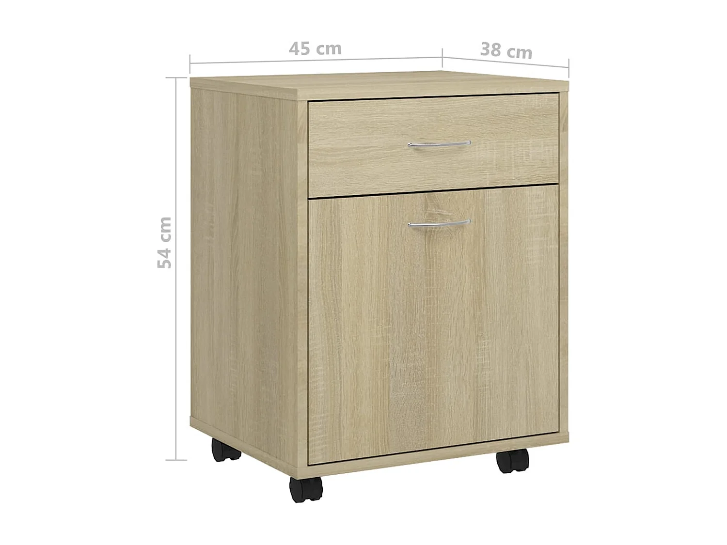 Armoire à roulettes Chêne sonoma 45x38x54 cm Bois d’ingénierie