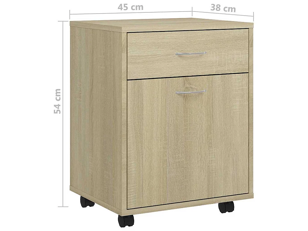 Armoire à roulettes Chêne sonoma 45x38x54 cm Bois d’ingénierie