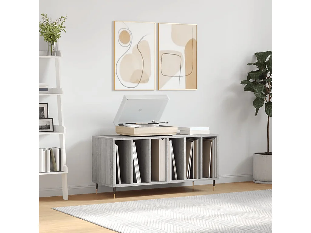 Armoire à disques sonoma gris 100x38x48 cm bois d'ingénierie
