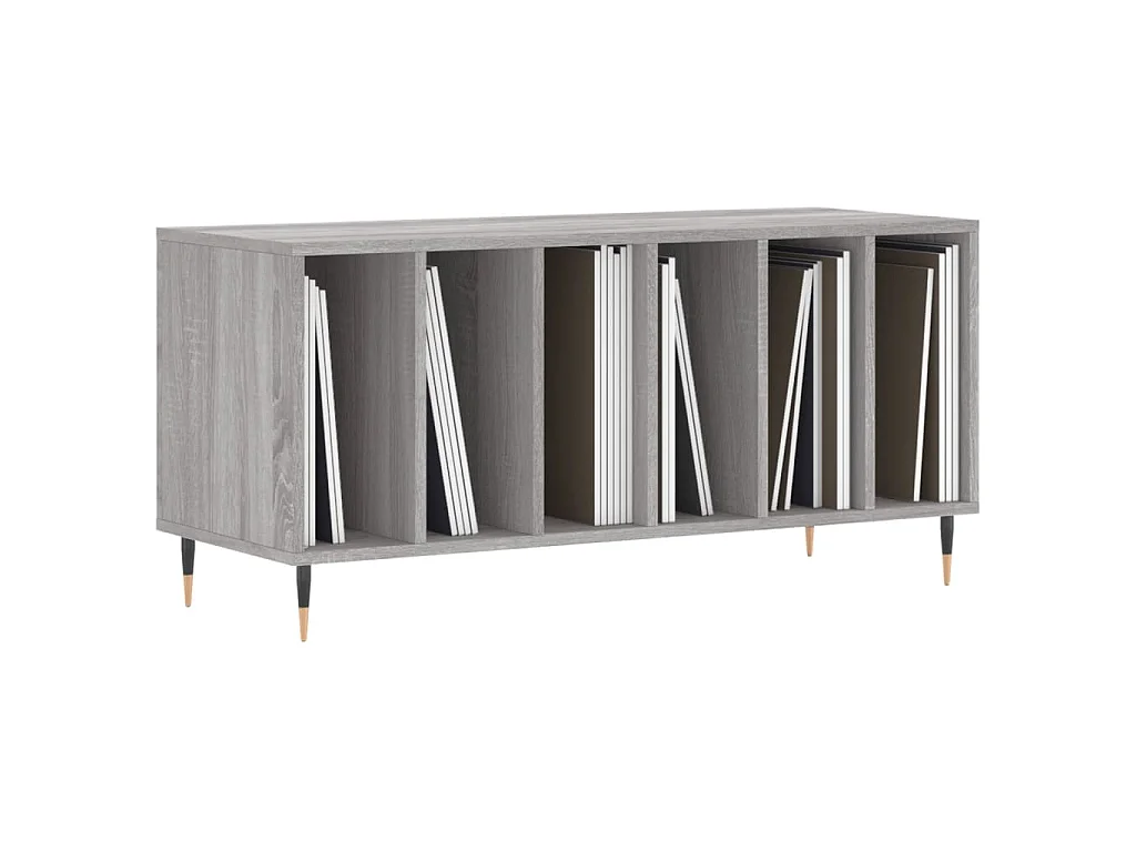 Armário p/ discos 100x38x48cm derivados madeira cinzento sonoma
