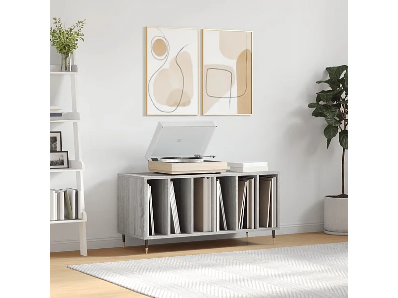 Armoire à disques sonoma gris 100x38x48 cm bois d'ingénierie