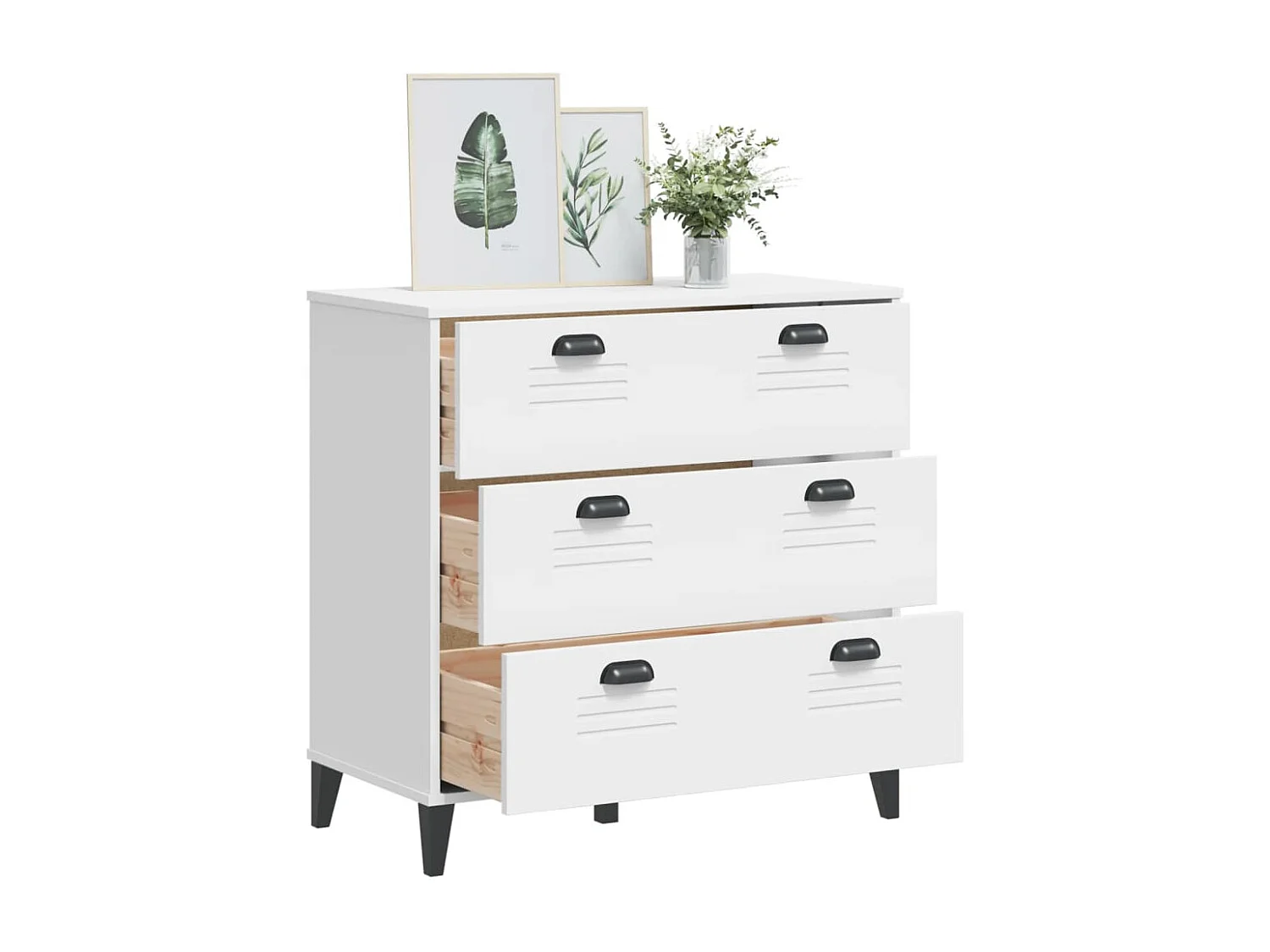 Commode VIKEN blanc bois d'ingénierie