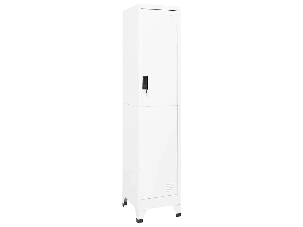Armadietto con Serratura Bianco 38x45x180 cm in Acciaio