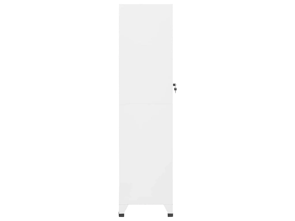 Armadietto con Serratura Bianco 38x45x180 cm in Acciaio