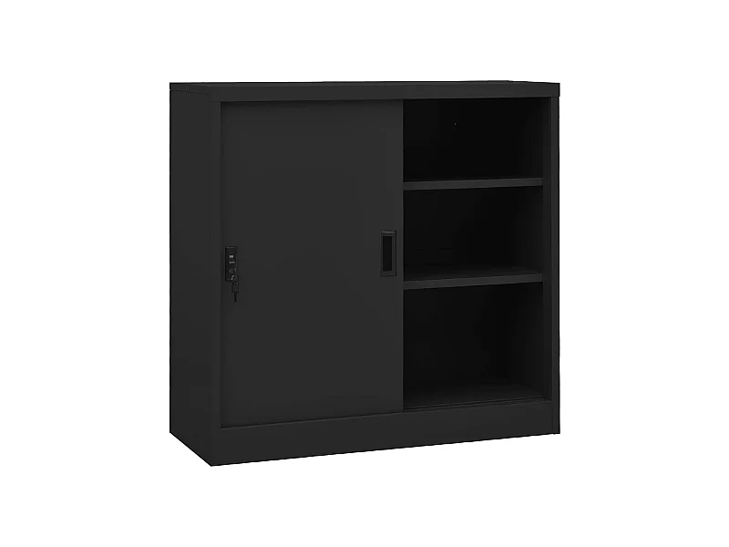 Kantoorkast met schuifdeuren 90x40x90 cm staal antracietkleurig