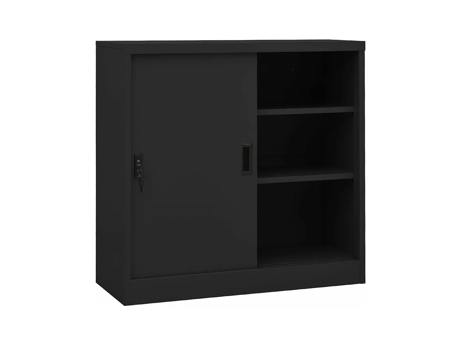 Büroschrank mit Schiebetür Anthrazit 90x40x90 cm Stahl