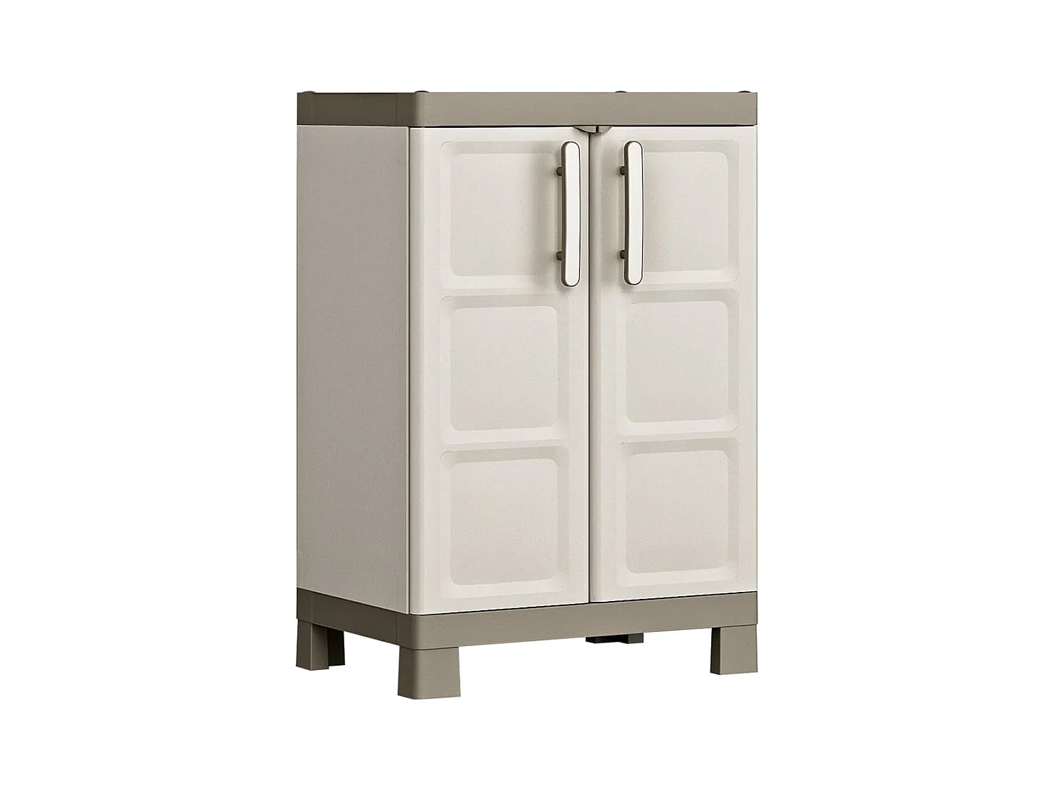 Armoire de rangement basse Excellence Beige et taupe 97 cm