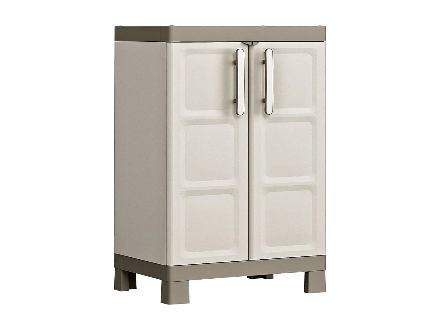 Armoire de rangement basse Excellence Beige et taupe 97 cm