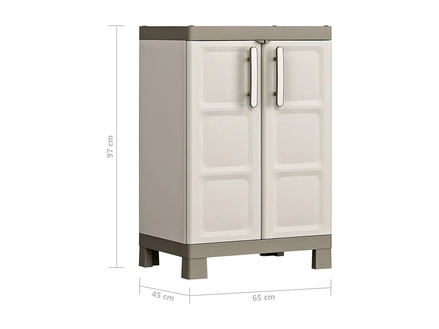 Armoire de rangement basse Excellence Beige et taupe 97 cm