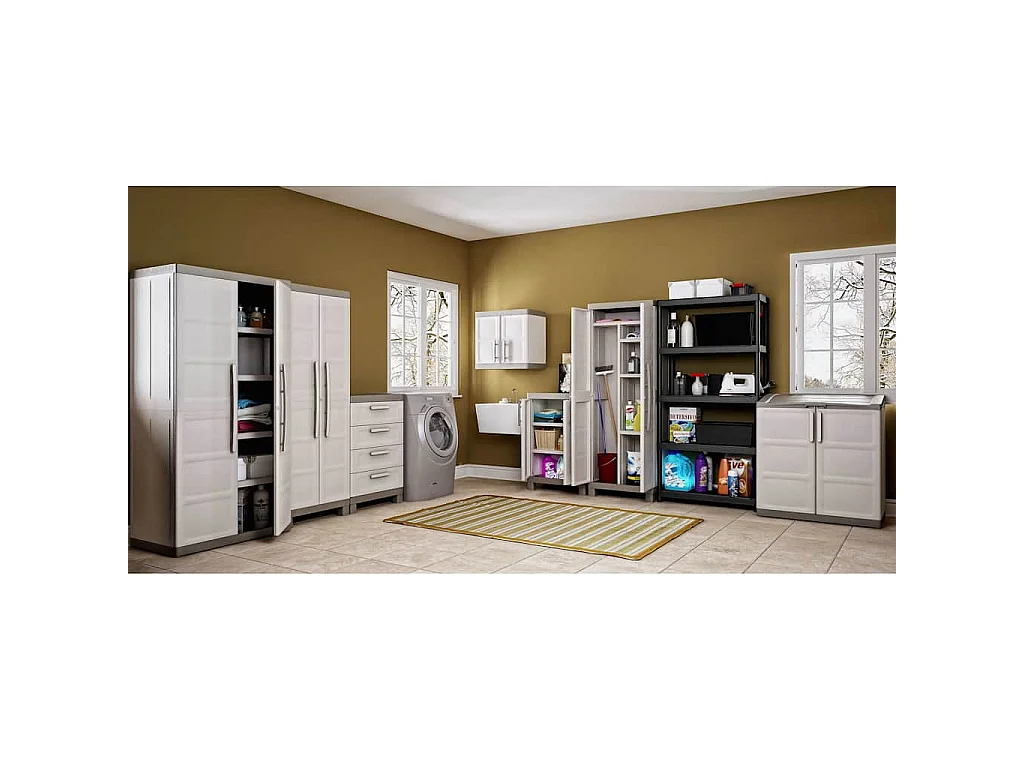 Opbergkast laag Excellence 97 cm beige en taupe
