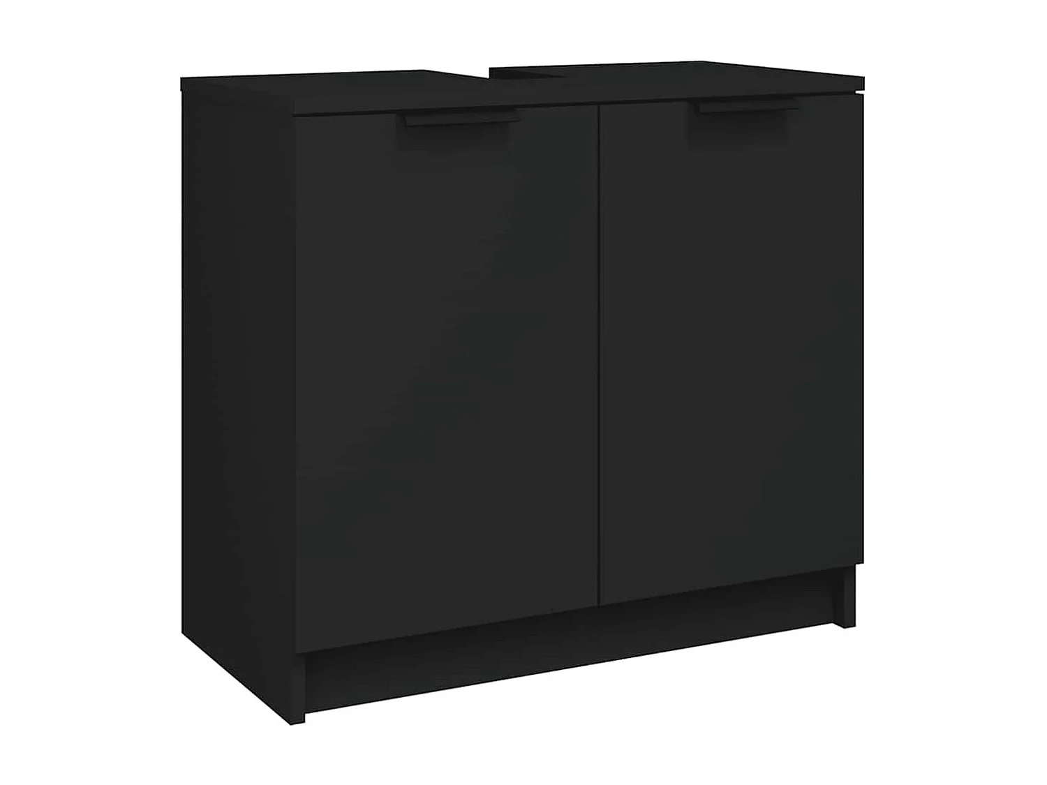 Armoire de salle de bain Noir 64,5x33,5x59 cm Bois d'ingénierie