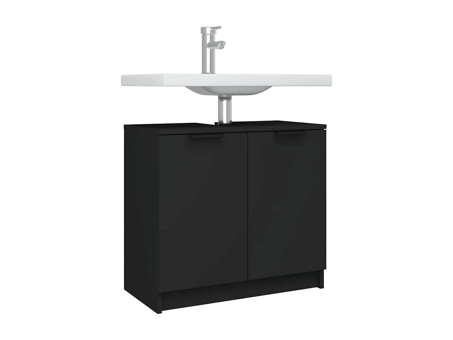 Armoire de salle de bain Noir 64,5x33,5x59 cm Bois d'ingénierie