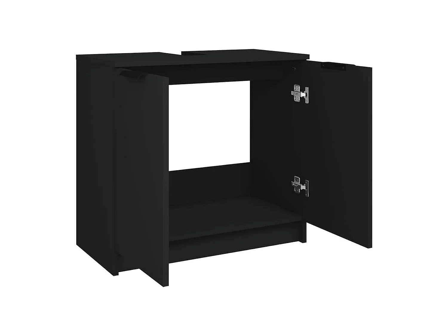 Armoire de salle de bain Noir 64,5x33,5x59 cm Bois d'ingénierie