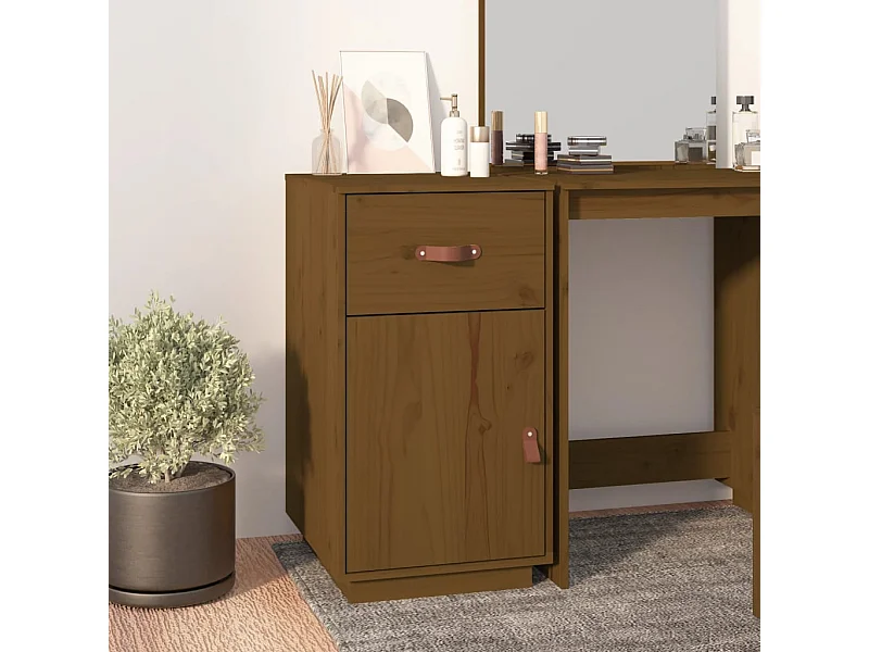 Armoire de bureau Marron miel 40x50x75 cm Bois massif de pin