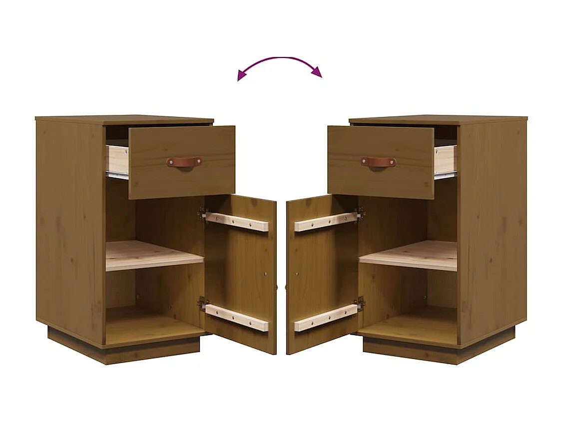 Armoire de bureau Marron miel 40x50x75 cm Bois massif de pin