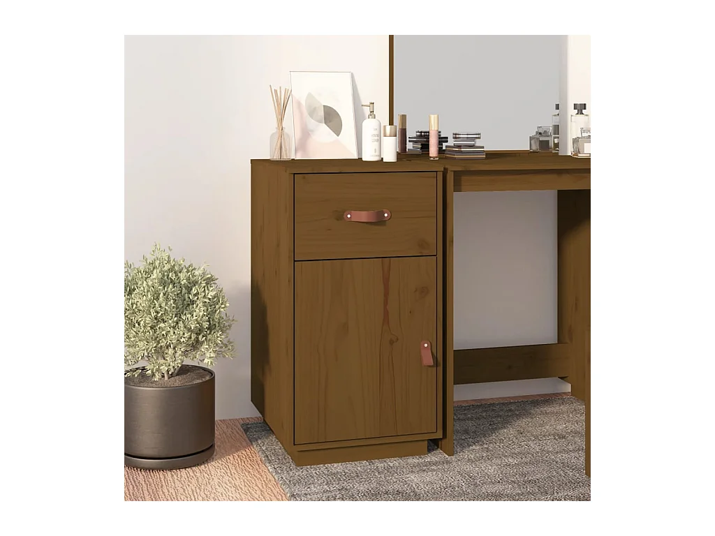 Armoire de bureau Marron miel 40x50x75 cm Bois massif de pin