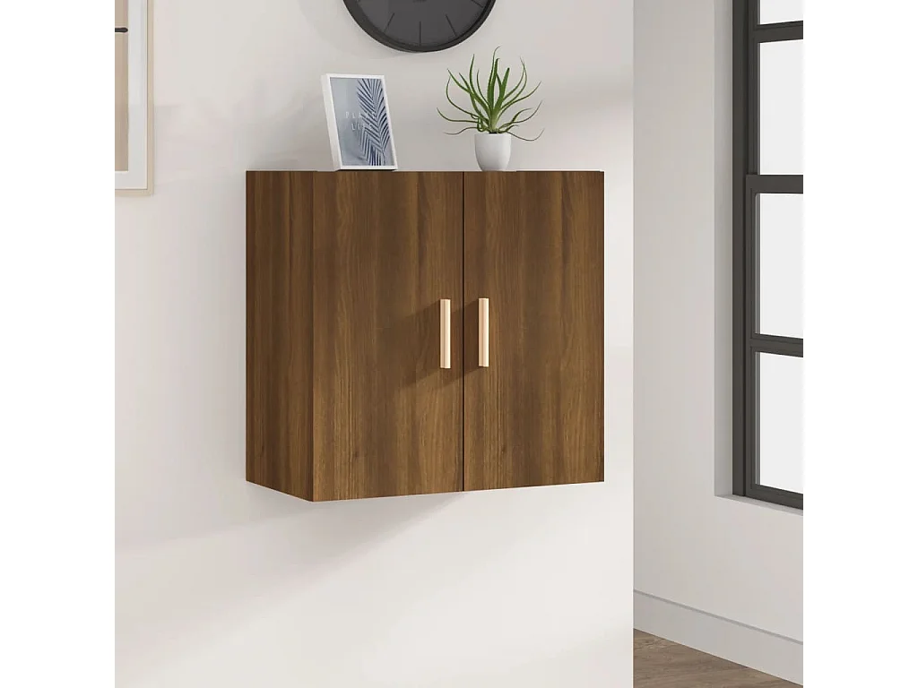 Wandkast 60x30x60 cm bewerkt hout bruin eikenkleur