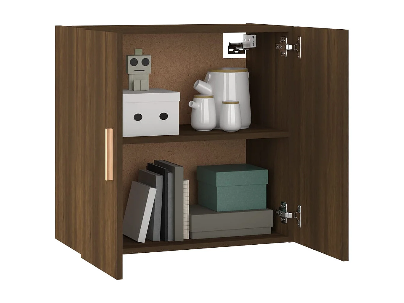 Wandkast 60x30x60 cm bewerkt hout bruin eikenkleur