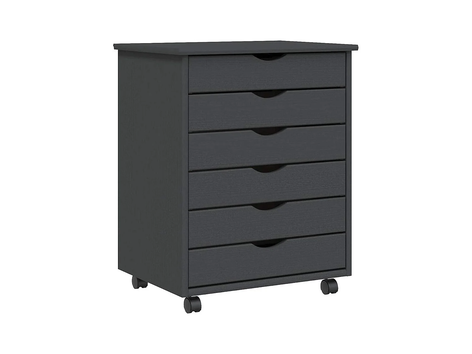 Ladekast MOSS verrijdbaar massief grenenhout grijs