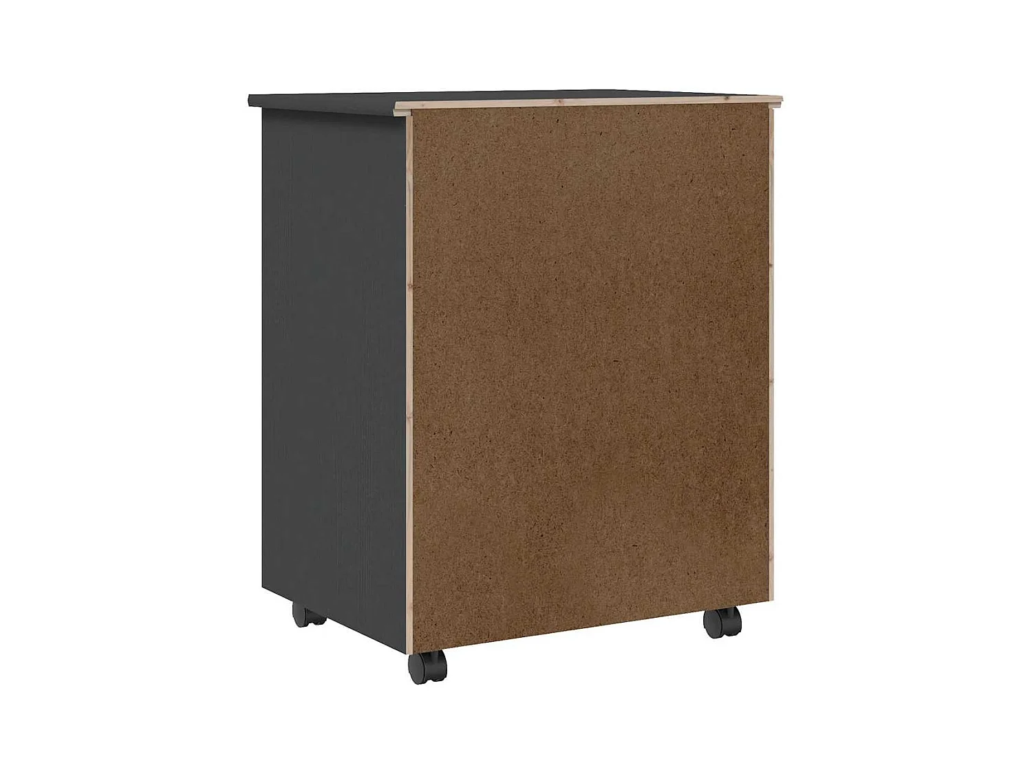 Ladekast MOSS verrijdbaar massief grenenhout grijs