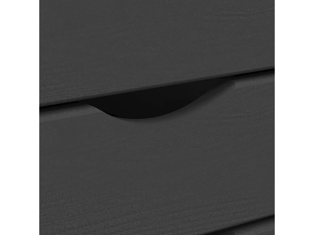 Armoire roulante avec tiroirs MOSS gris bois de pin solide