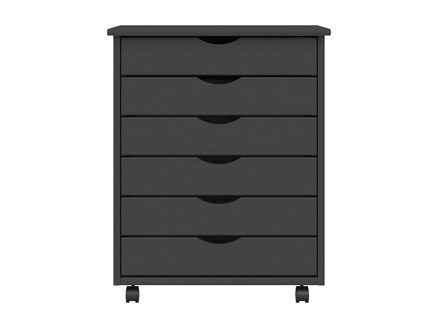 Armário c/ rodas e gavetas MOSS madeira pinho maciça cinzento