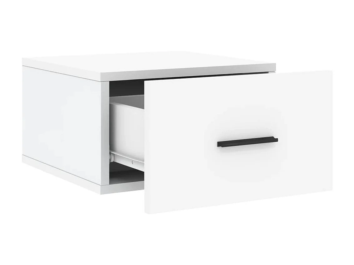 Table de chevet murale blanc 35x35x20 cm