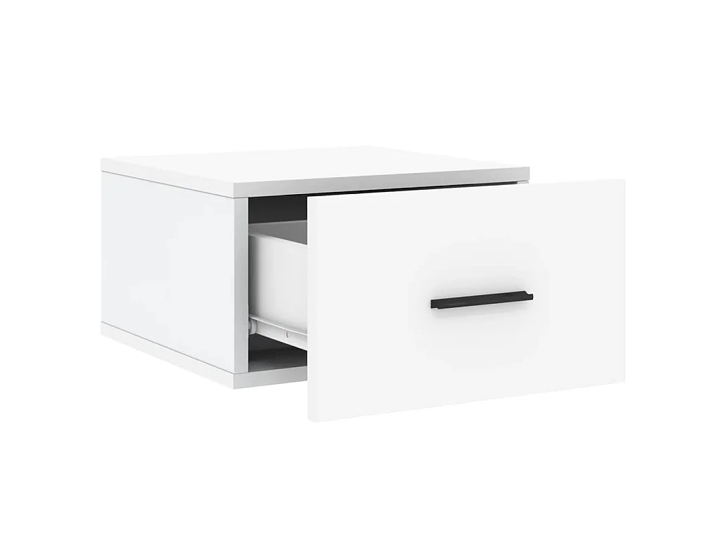 Table de chevet murale blanc 35x35x20 cm