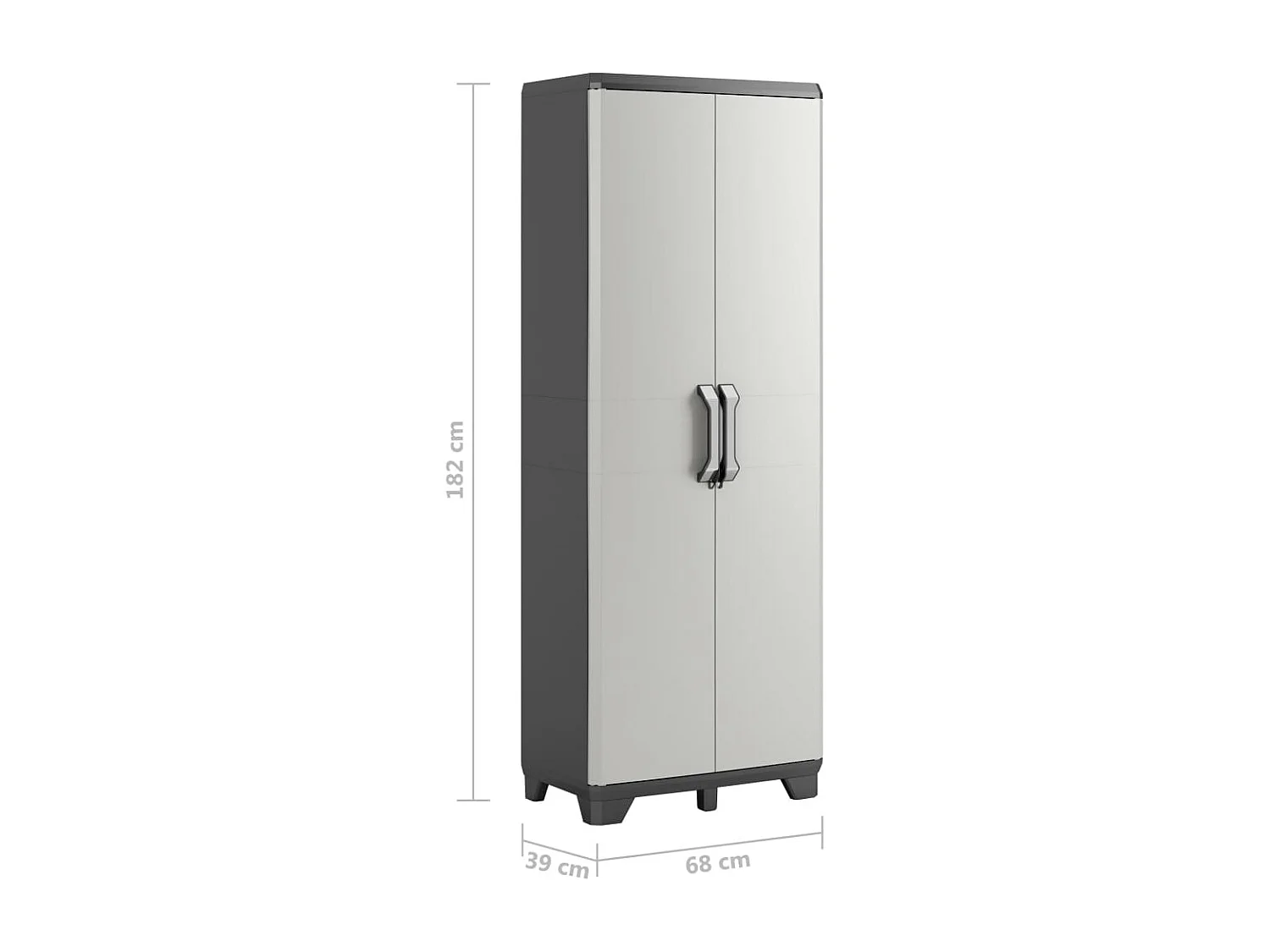 Armário de arrumação multiusos Gear 182 cm preto e cinza