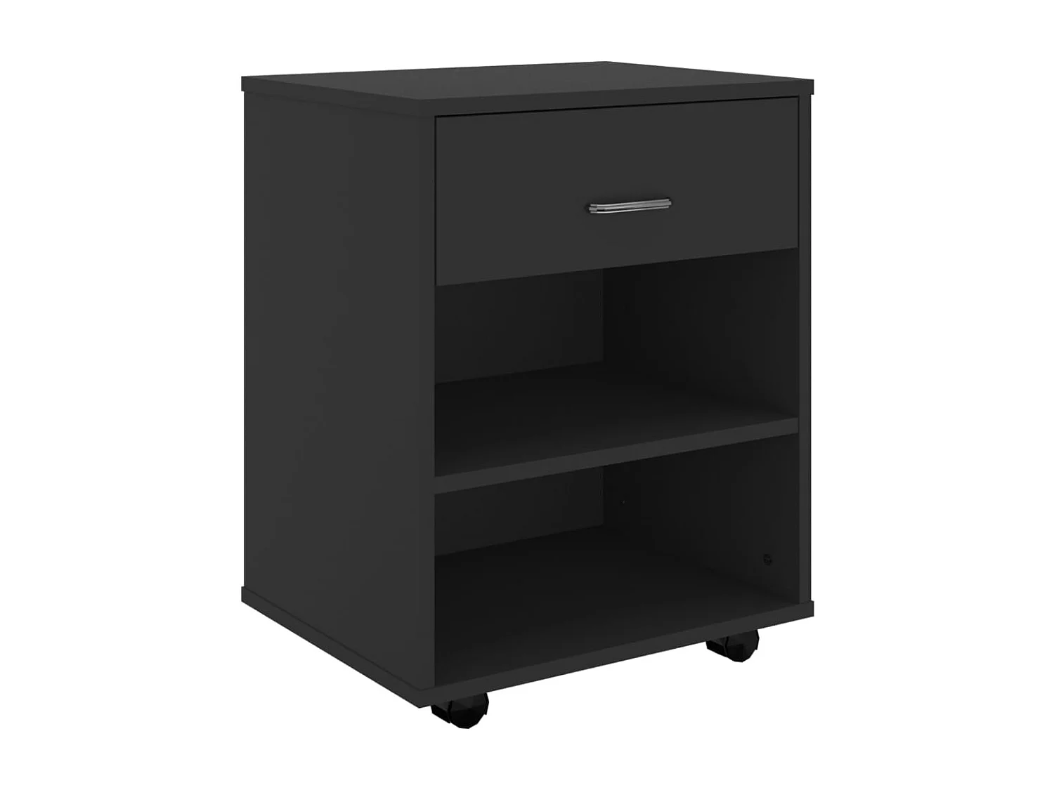 Armoire à roulettes Noir 46x36x59 cm Bois d'ingénierie
