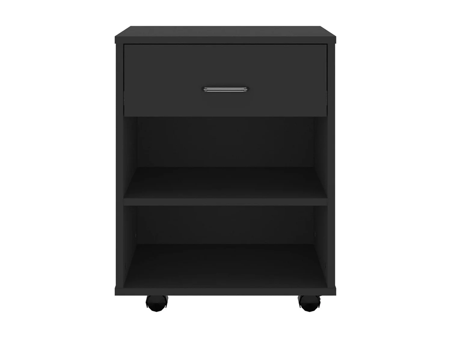 Armoire à roulettes Noir 46x36x59 cm Bois d'ingénierie