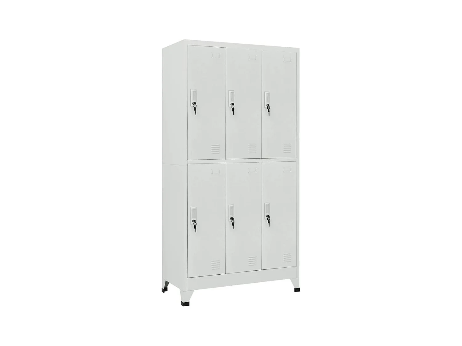 Armoire à casier avec 6 compartiments Acier 90x45x180 cm Gris