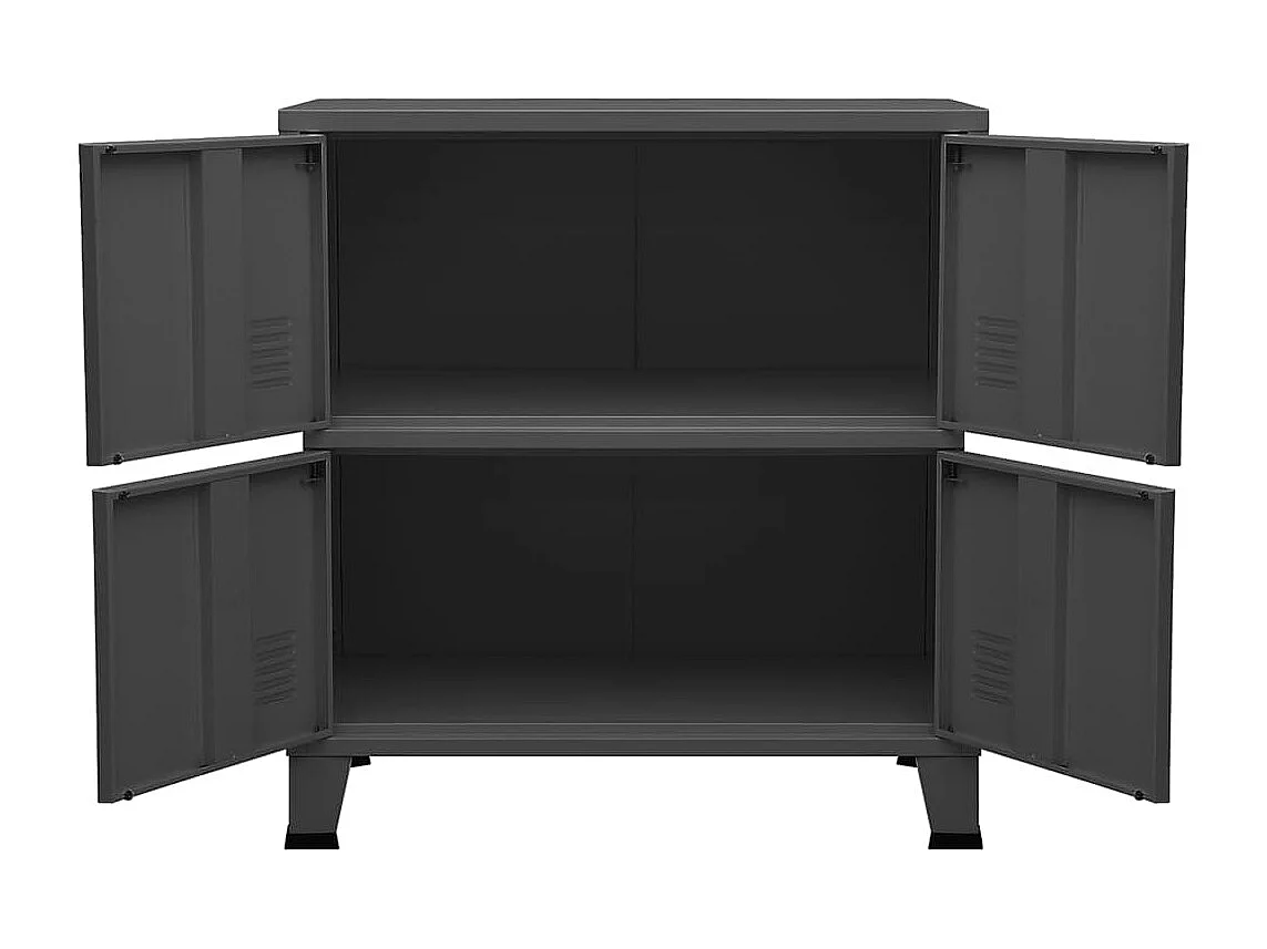 Aparador de arrumação industrial 75x40x80 cm aço antracite