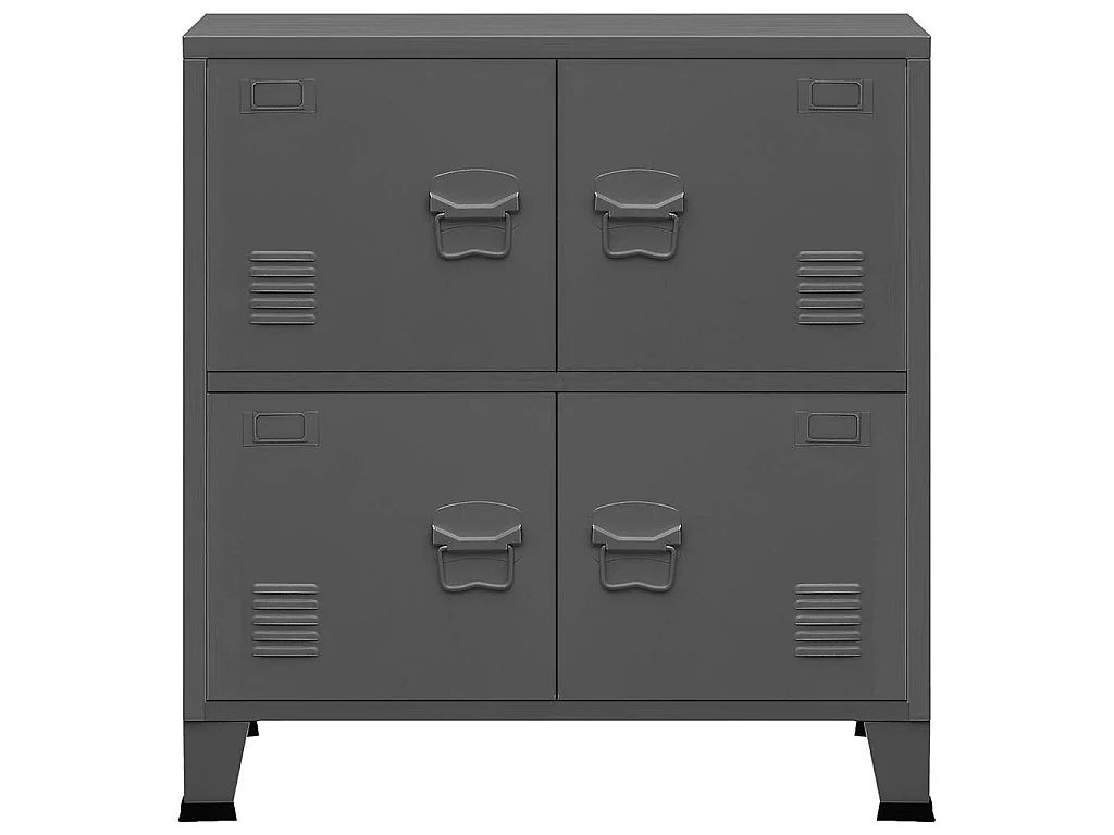 Opbergkast industrieel 75x40x80 cm staal antracietkleurig