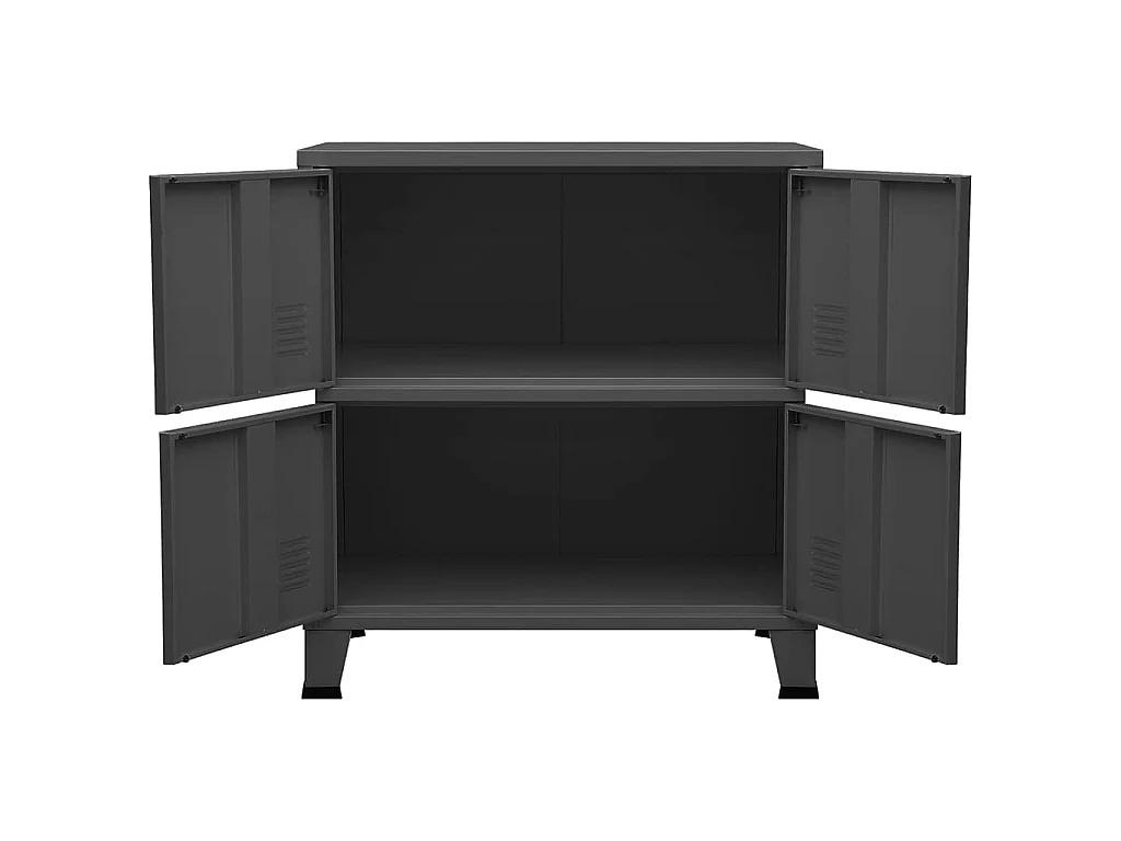 Opbergkast industrieel 75x40x80 cm staal antracietkleurig