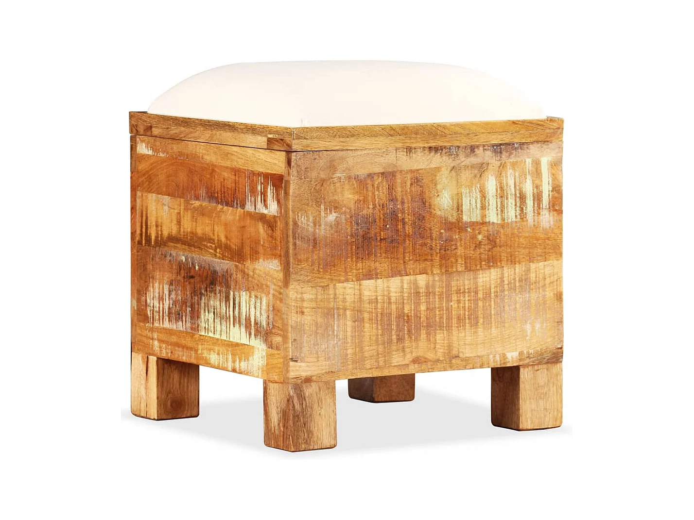 Banc de rangement Bois massif recyclé 40 x 40 x 45 cm