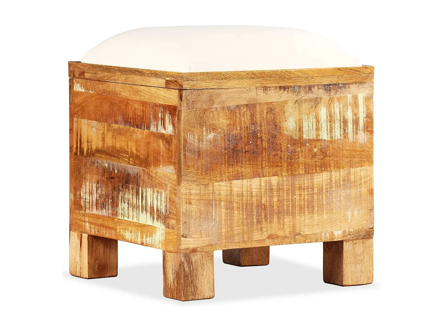 Cassapanca in Legno Massello di Recupero 40x40x45 cm