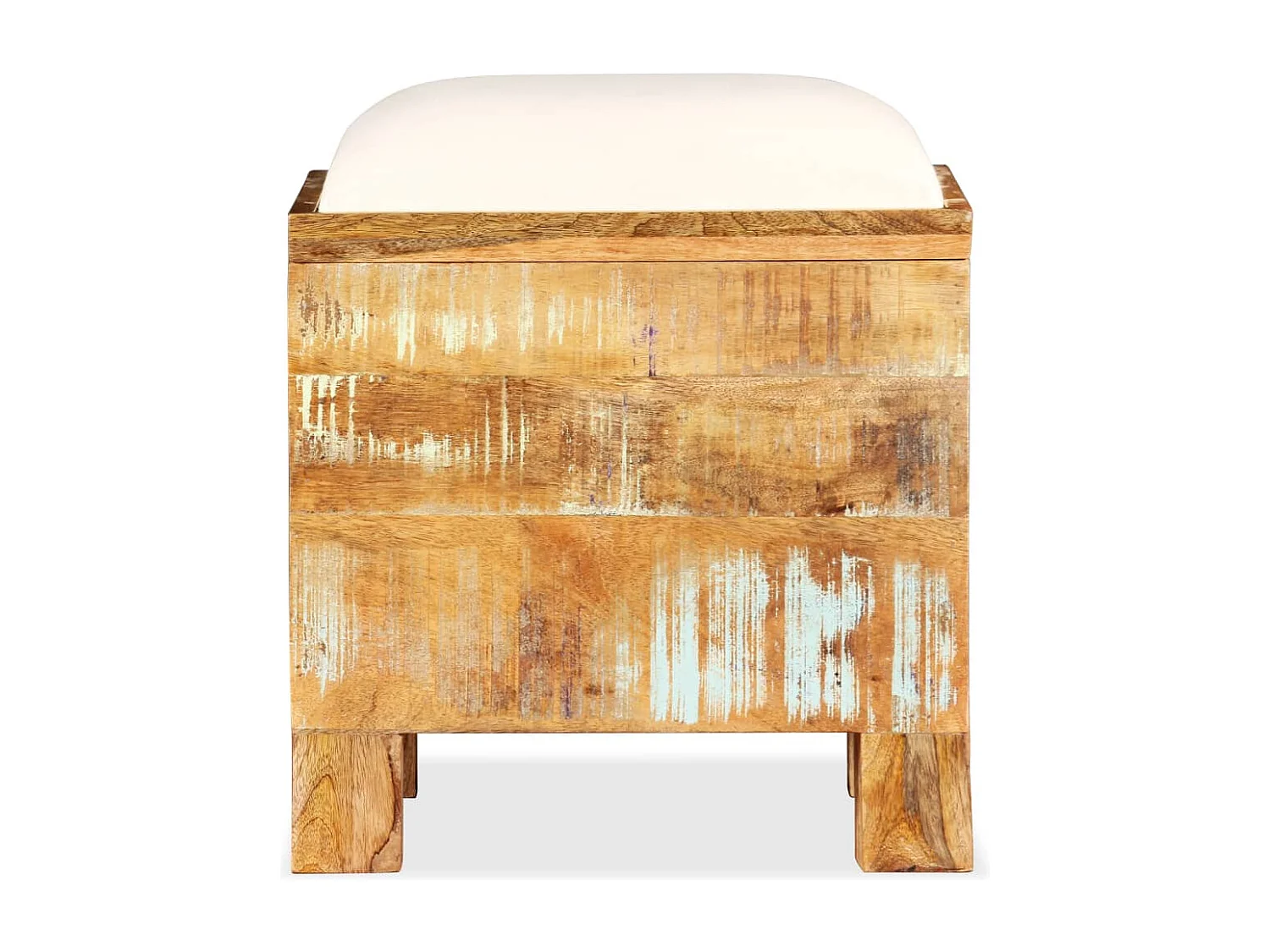 Cassapanca in Legno Massello di Recupero 40x40x45 cm