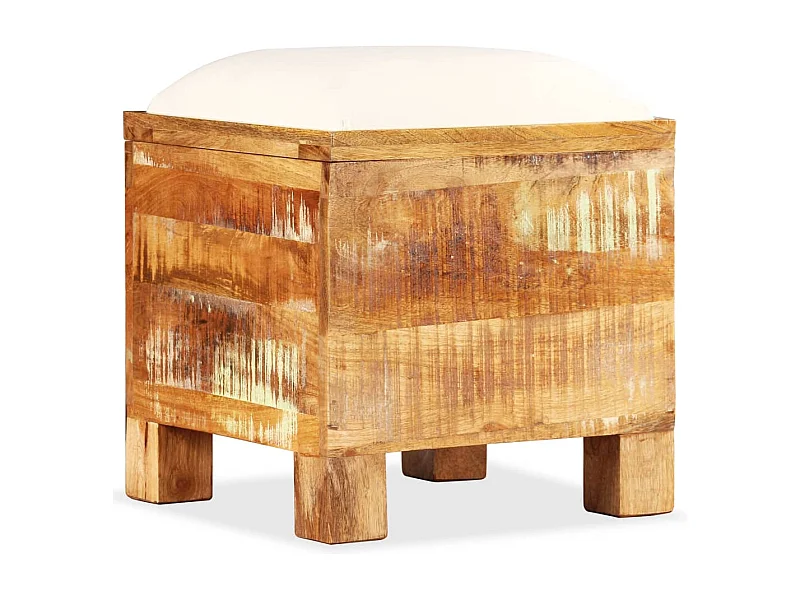 Cassapanca in Legno Massello di Recupero 40x40x45 cm