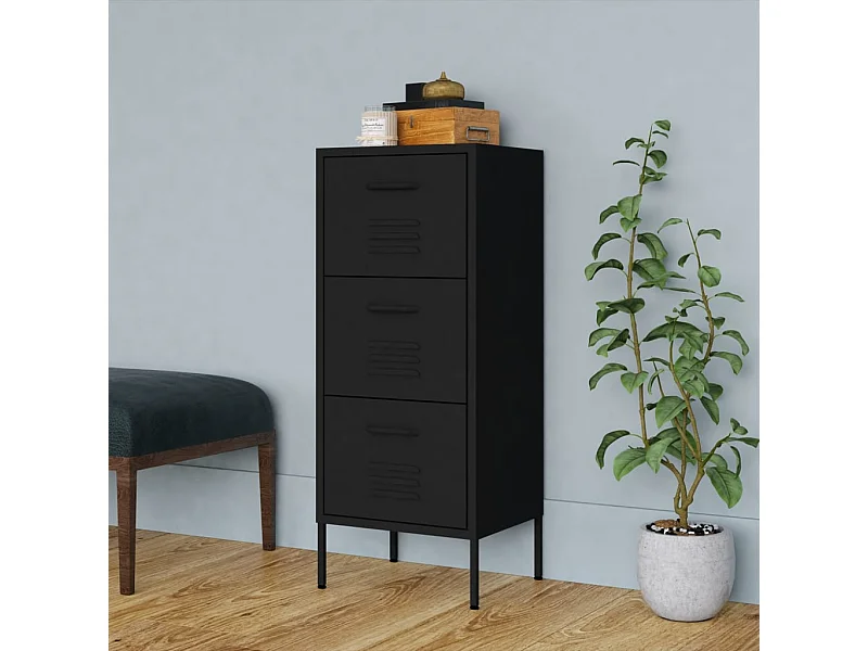 Armoire de rangement Noir 42,5x35x101,5 cm Acier