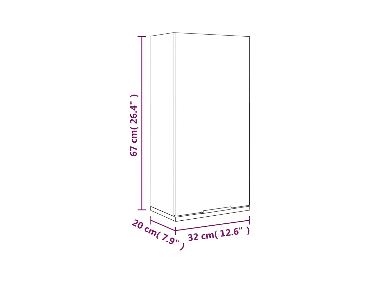 Armoire de salle de bain murale Blanc 32x20x67 cm